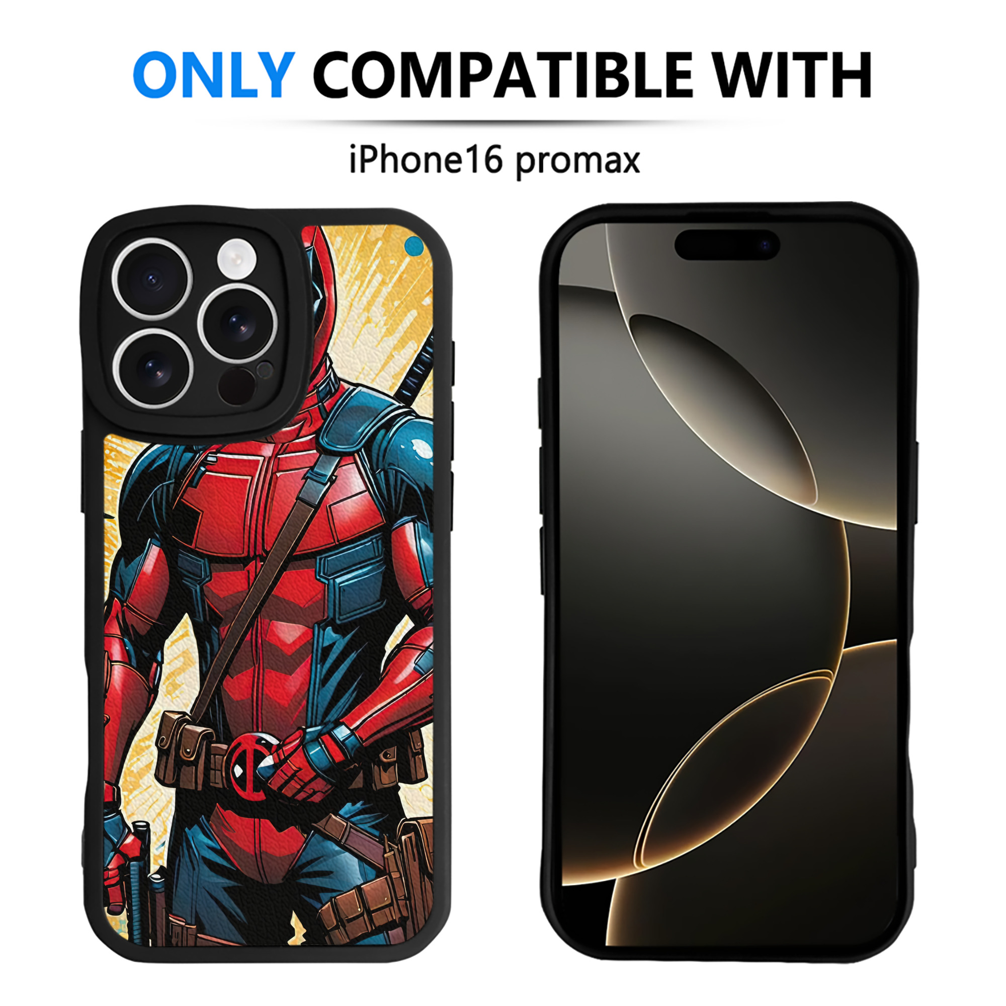 （画像用） Deadpool デッドプール 【iPhone 16シリーズ対応】シリコンスマホケース（レザー調） 材質：シリコン